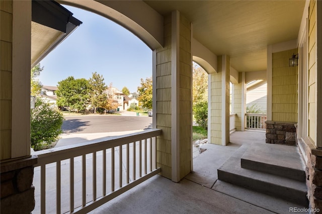 balcony featuring a porch