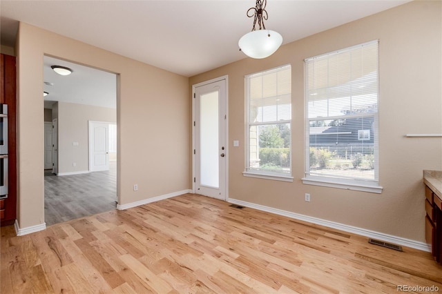 interior space featuring light wood-type flooring