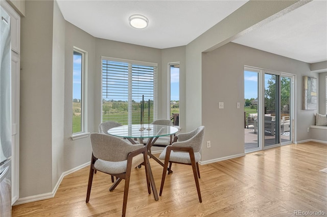901 Sage Sparrow Cir, Highlands Ranch, CO 80129 - dining space featuring baseboards and light wood-type flooring
