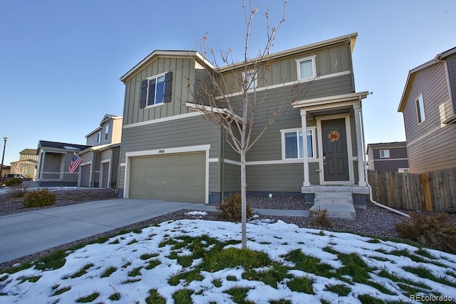 view of front of home featuring a garage