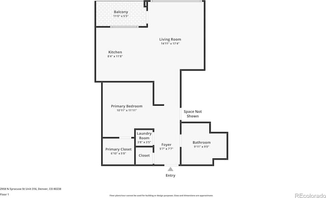 2958 Syracuse St Unit 316, Denver, CO 80238 - room layout