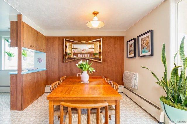dining room featuring a baseboard radiator
