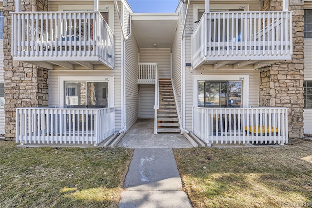 exterior space with stairs