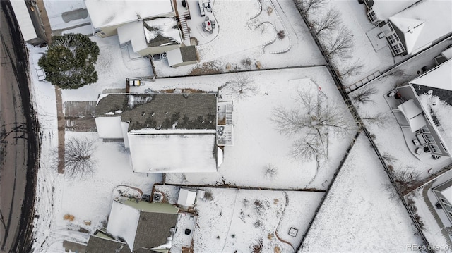 view of snowy aerial view