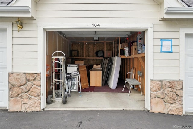 view of garage