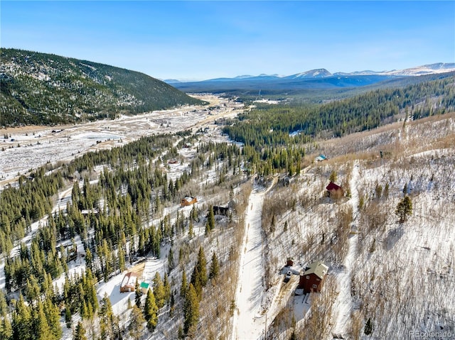 aerial view featuring a mountain view