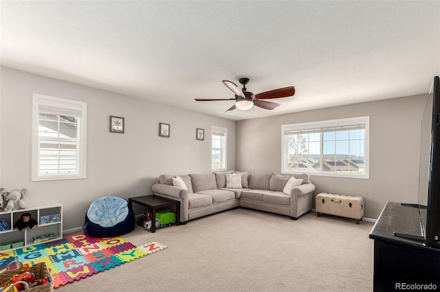 2881 Black Canyon Way, Castle Rock, CO 80109 - living room with a ceiling fan and carpet flooring