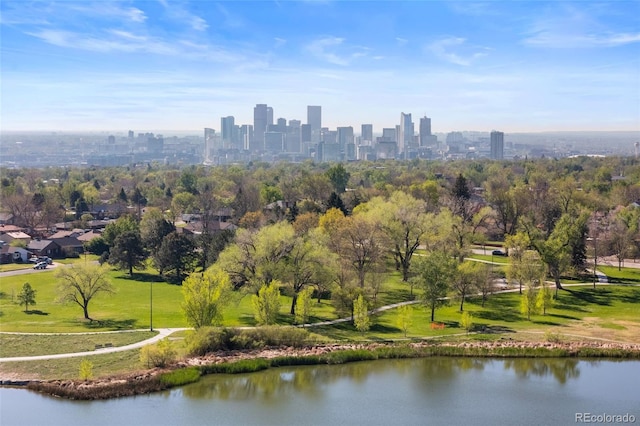 3101 W 47th Ave Unit 13, Denver, CO 80211 - bird's eye view of a view of skyline, a tree filled landscape, and a large body of water