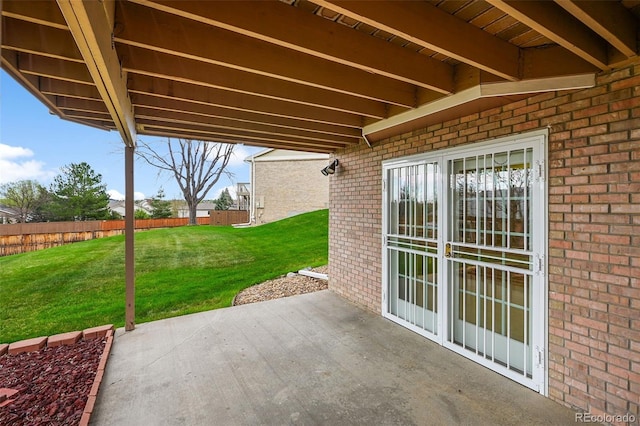 view of patio with fence