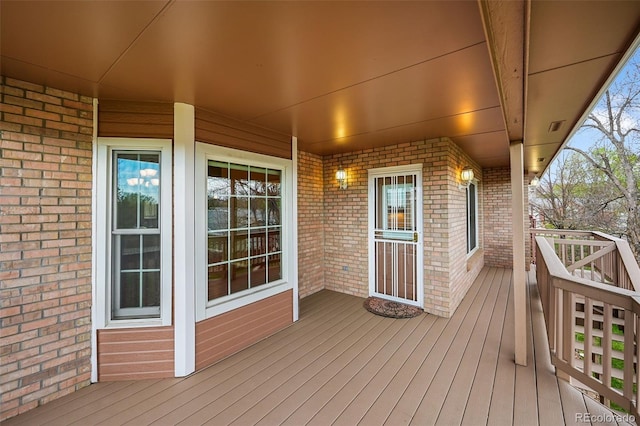 deck with a porch