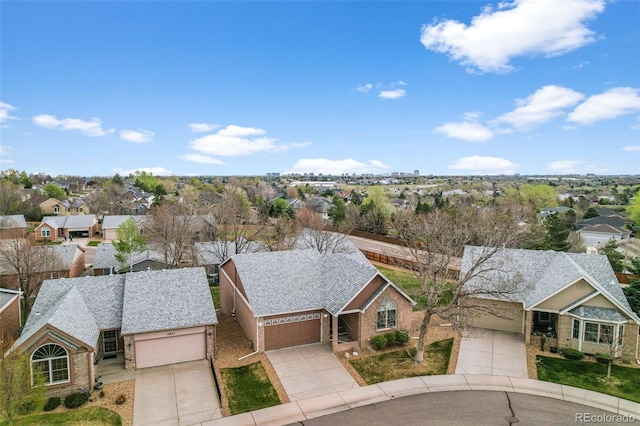 bird's eye view featuring a residential view