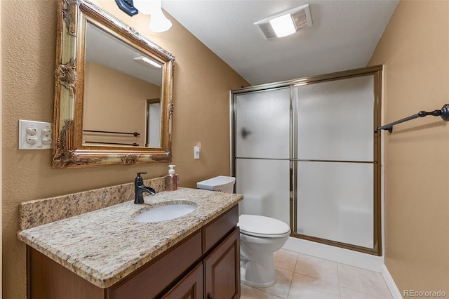 4927 Greenwich Way, Highlands Ranch, CO 80130 - full bath featuring vanity, a stall shower, and tile patterned flooring