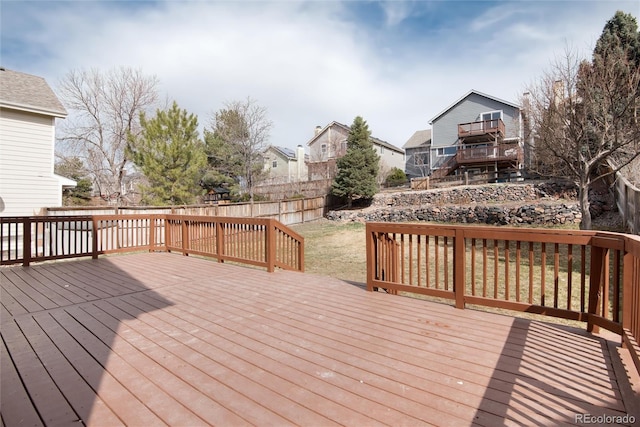 wooden terrace with fence