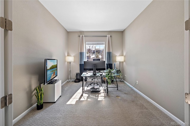 office space featuring baseboards and carpet floors