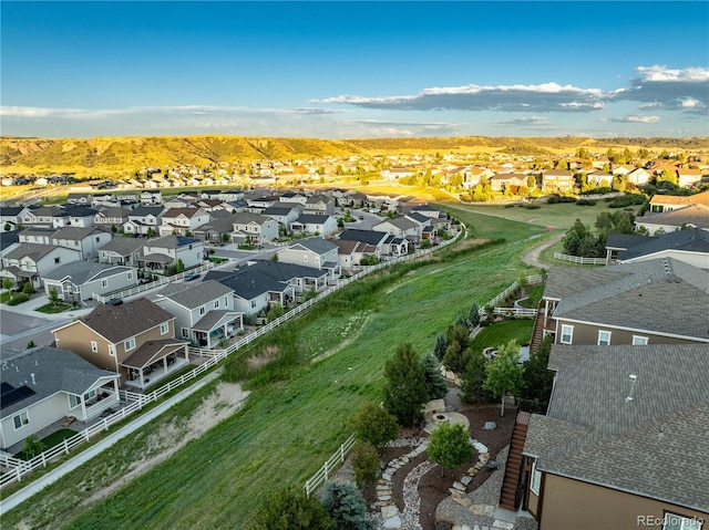 aerial view featuring a residential view