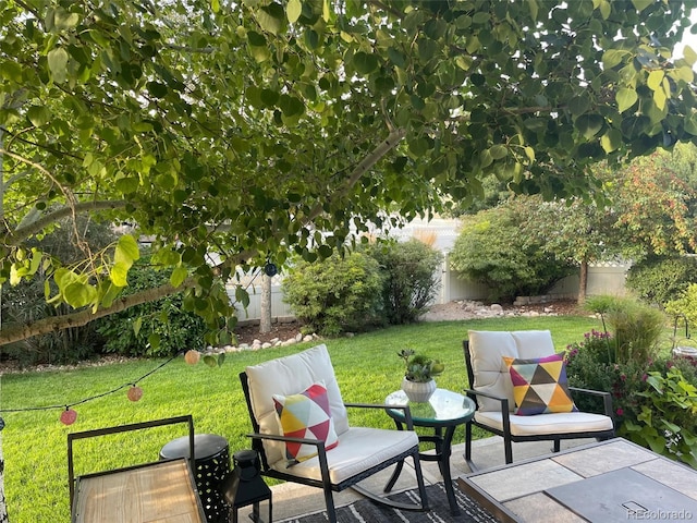 view of patio with a fenced backyard