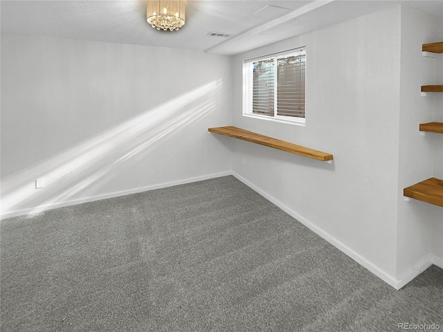 interior space featuring carpet