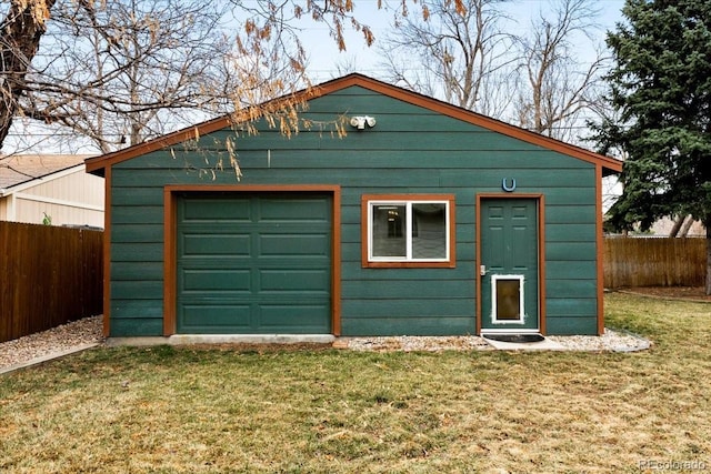 garage featuring fence