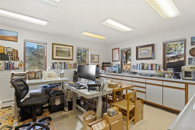 home office featuring baseboard heating