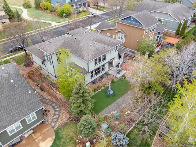 aerial view featuring a residential view