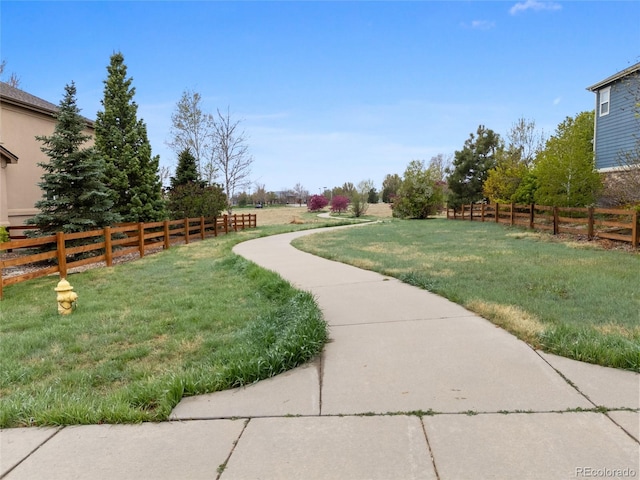 view of yard with fence