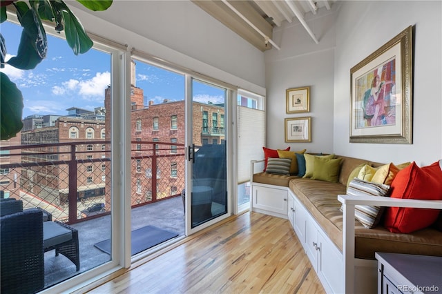 interior space featuring a healthy amount of sunlight and light hardwood / wood-style floors