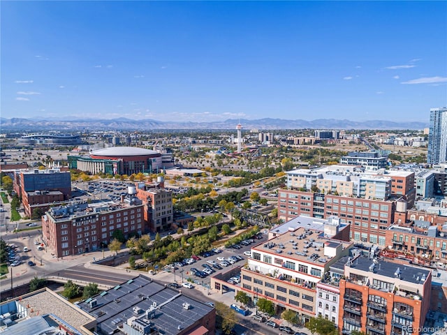 bird's eye view featuring a mountain view