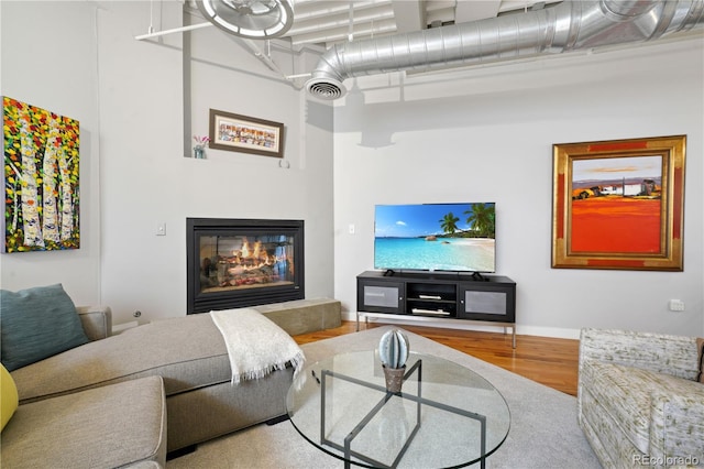 living room featuring hardwood / wood-style flooring