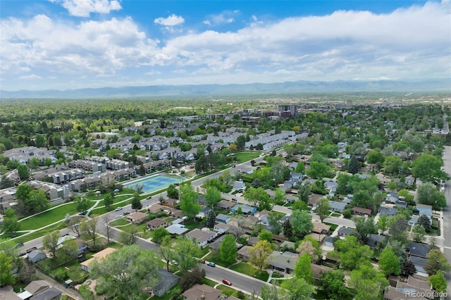 aerial overview of property's location featuring mountains