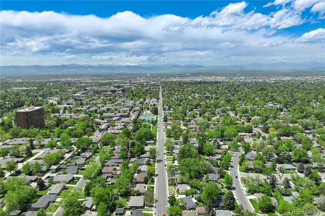 bird's eye view of a mountainous background
