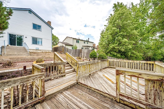 wooden terrace with fence