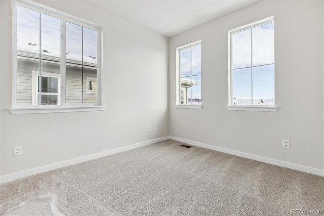 carpeted empty room with a healthy amount of sunlight