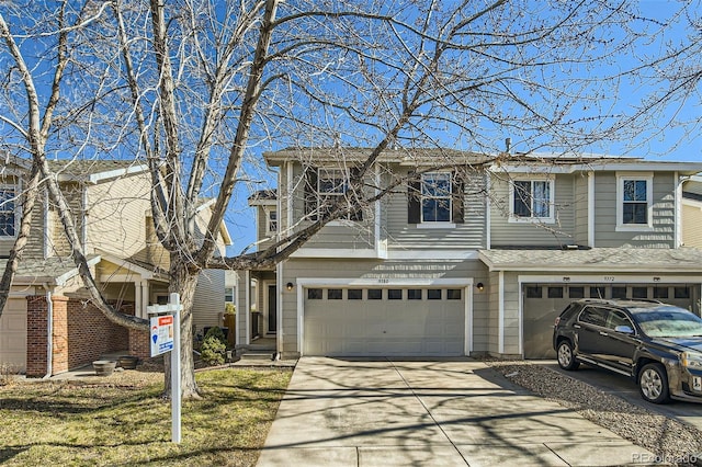 view of front of house with a garage