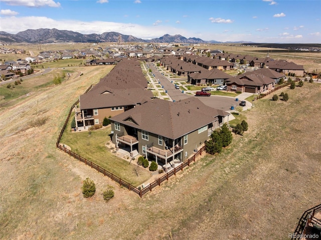aerial perspective of suburban area with mountains