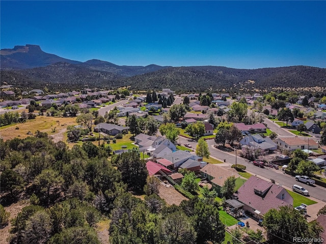 aerial view with a mountain view