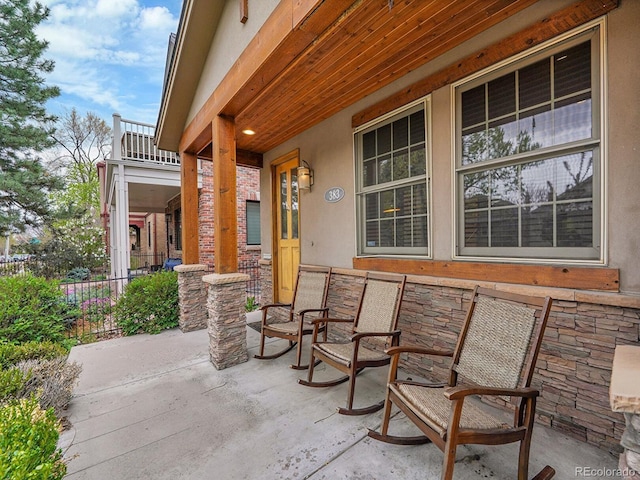 view of patio with covered porch
