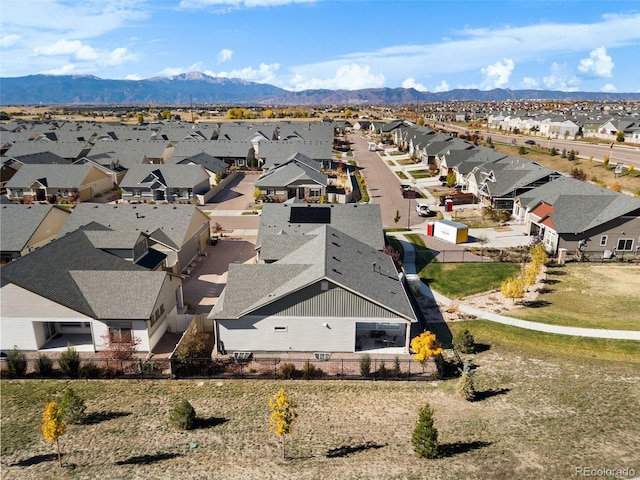 bird's eye view with a mountain view