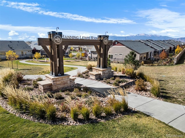 view of community featuring a mountain view