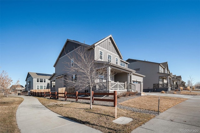 exterior space with a garage