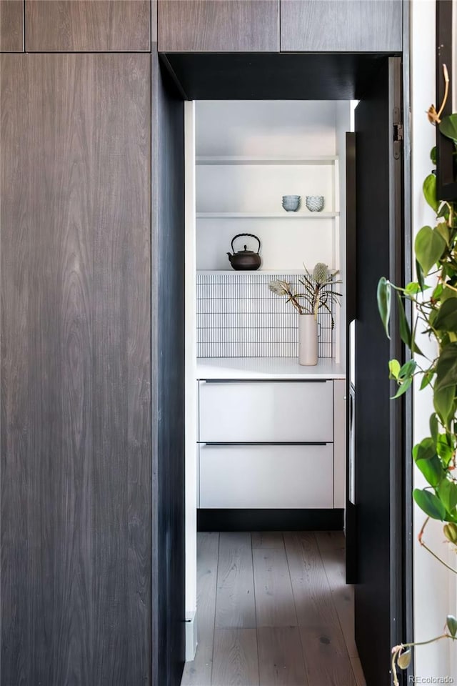 interior details with wood finished floors