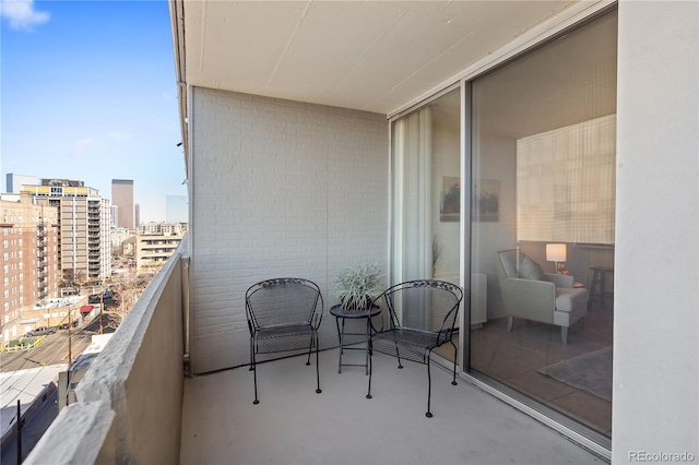 balcony featuring a view of city