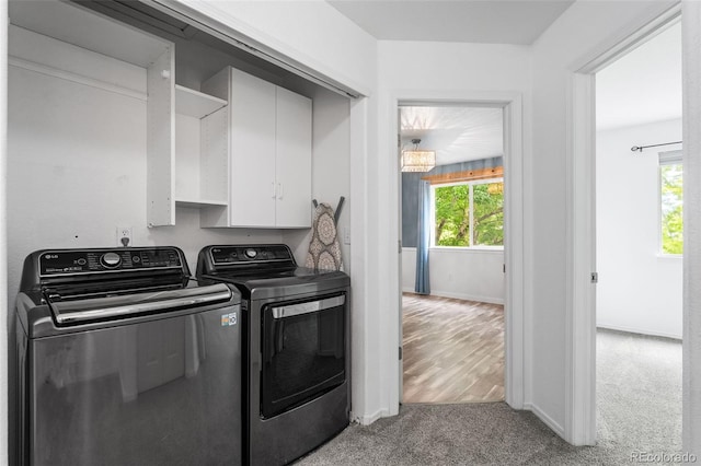429 Arrowhead Dr, Loveland, CO 80537 - washroom with washing machine and clothes dryer, carpet floors, and baseboards