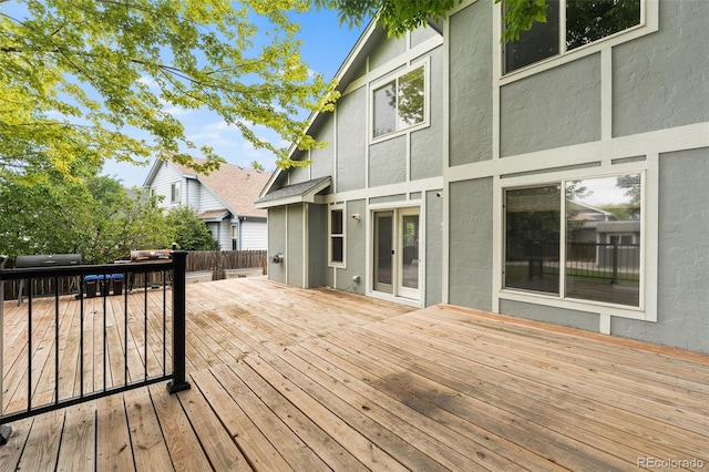 429 Arrowhead Dr, Loveland, CO 80537 - wooden deck with area for grilling