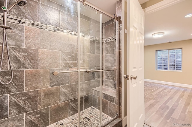 bathroom with an enclosed shower