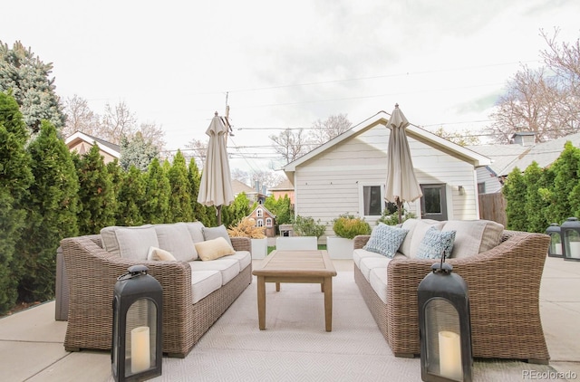 view of patio / terrace featuring outdoor lounge area