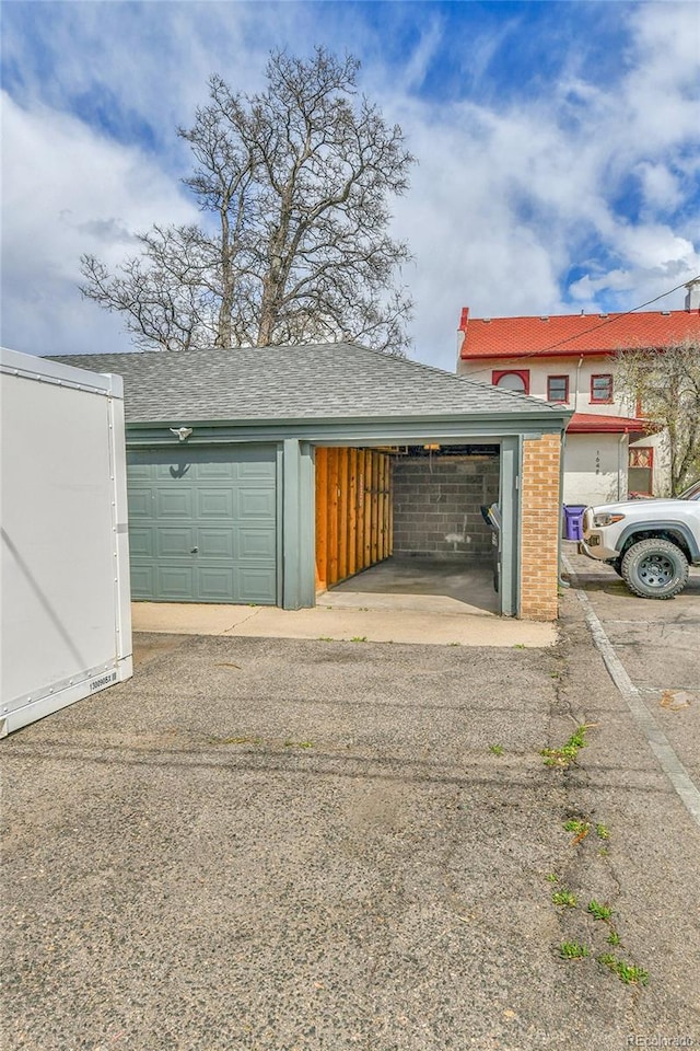 view of garage