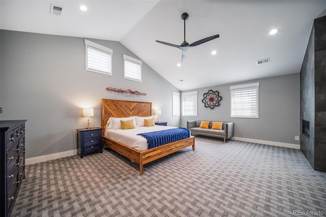 bedroom with visible vents, baseboards, and carpet floors