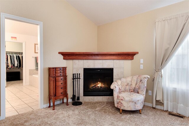 2959 W 110th Pl, Westminster, CO 80234 - detailed view of carpet, a tile fireplace, and baseboards