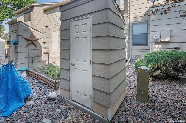 exterior details with electric meter