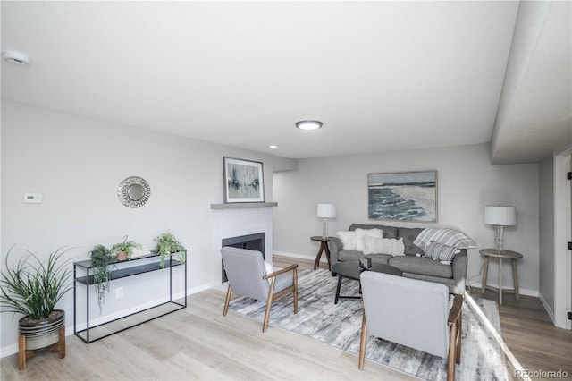 living room featuring light hardwood / wood-style floors